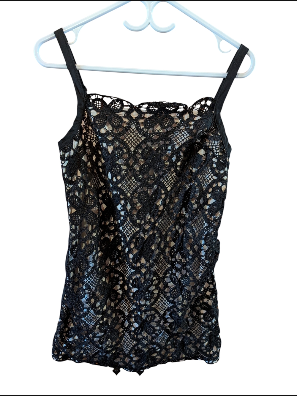 2/22$ SHEIN Black Dentelle Top Or Mini Dress